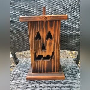 Hand Made Wooden Pumpkin With Lights